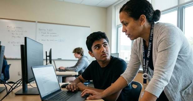 Students attending a classroom session